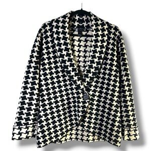 Carole Little Womens Sz Large 100% Wool Cardigan Blazer Work Career Office Indie